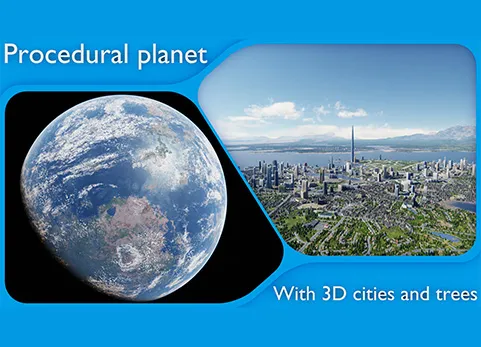 Blender程序化地形生成工程 - Large Scale Procedural Planet With 3D Cities And Vegetation