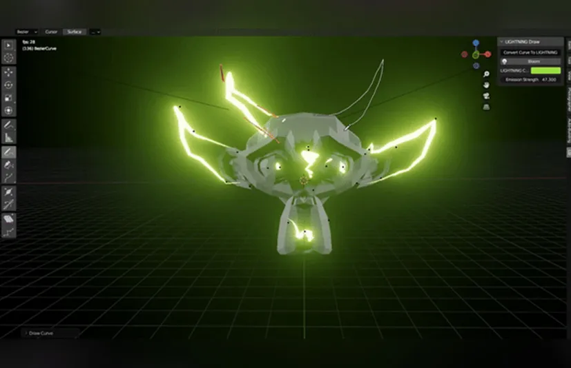 Blender闪电特效绘制生成器 - Lightning Draw v1.0