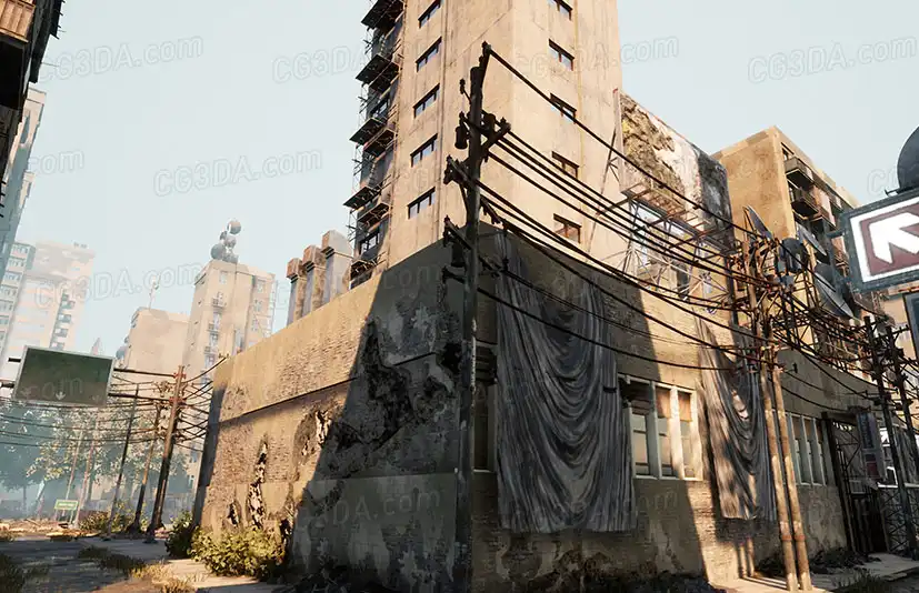 废弃城市-Abandoned Post Apocalyptic City Pack