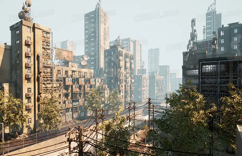 废弃城市-Abandoned Post Apocalyptic City Pack