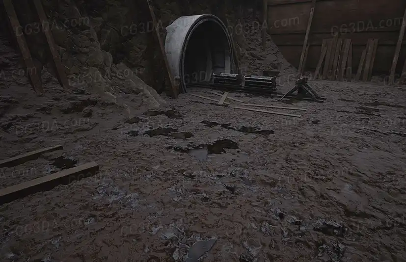 废弃采矿基地-Mining Complex with Tunnels