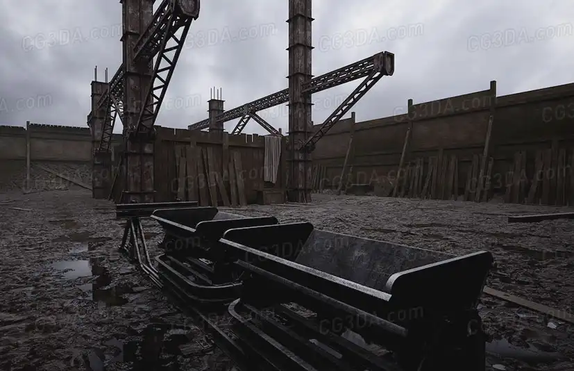 废弃采矿基地-Mining Complex with Tunnels