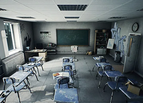破旧高中教室-HighSchool Classroom