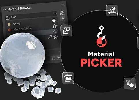 Blender材质拾取器 - 选择和浏览材质 - Material Picker v1.3.2