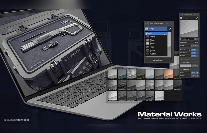 Blender硬表面材质包 - Material Works v1.1d2