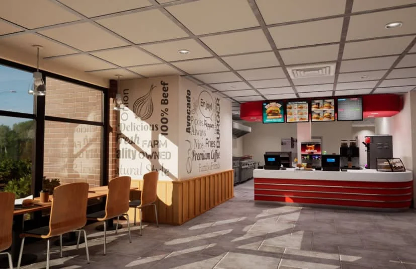 美式快餐店环境模型场景 Fast Food Restaurant
