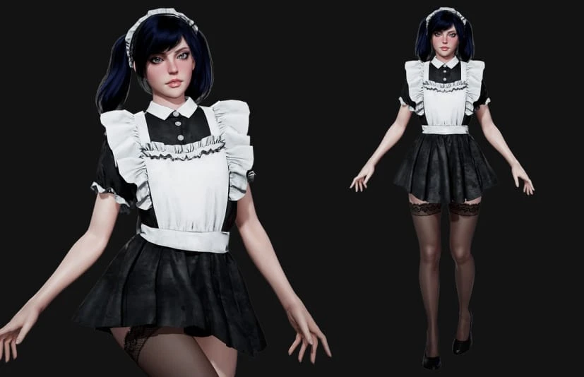 模块化可爱女仆角色模型 Modular Maid Girl