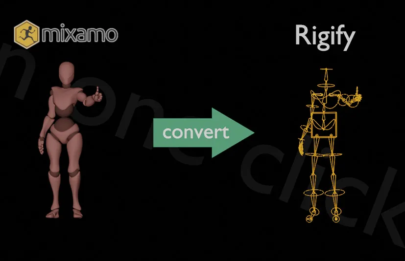Blender导入Mixamo动画预设库 - Mixamo To Rigify v1.0.3