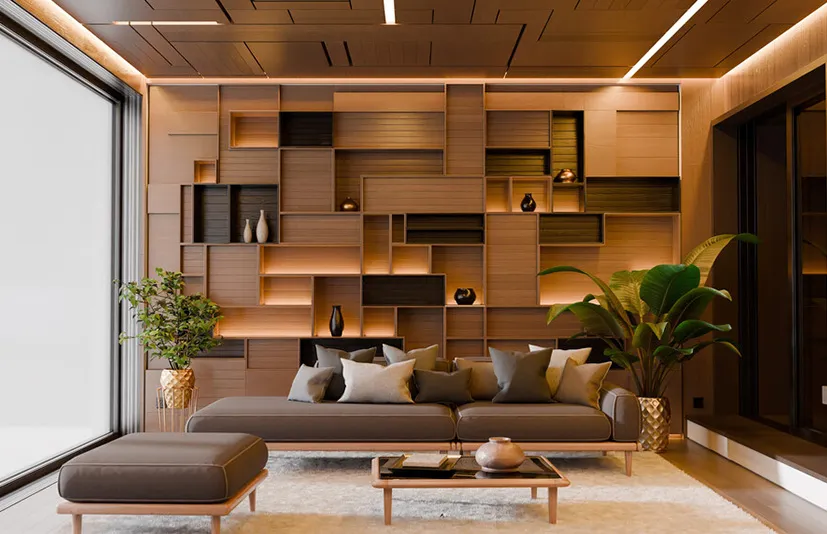 现代简约木质客厅 - Modern Abstract Wooden Living Room