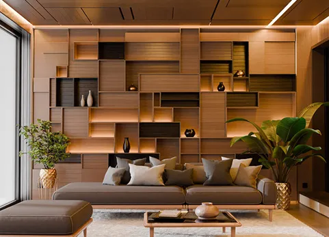 现代简约木质客厅 - Modern Abstract Wooden Living Room
