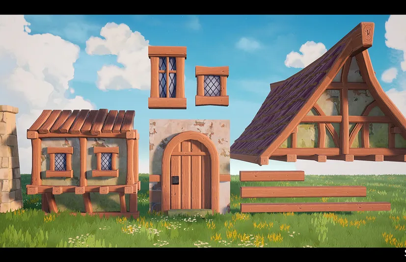 美丽的风格化中世纪小镇 - Modular Stylized Medieval Town