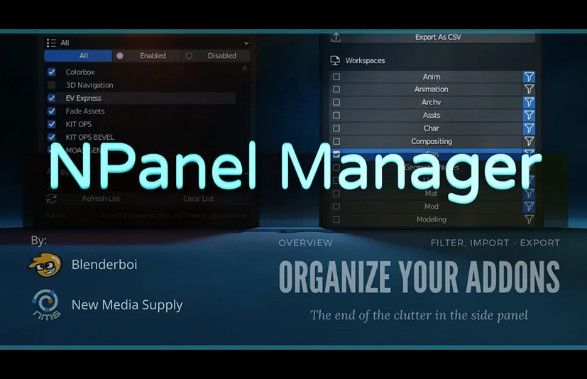 BlenderN面板管理器 - N Panel Manager v1.2