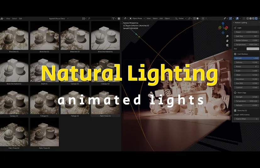 Blender环境投影灯光资产预设 - Natural Lighting v2.5