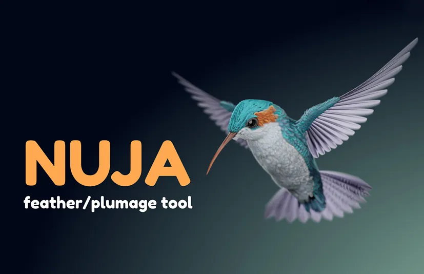Blender羽毛模拟生成插件 - Nuja - Feather And Plumage Tools 1.0