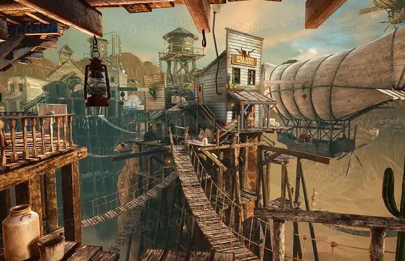 狂野西部城市/天空之城 -Wild West City - Wild West Town - Wild West Sky City - Town