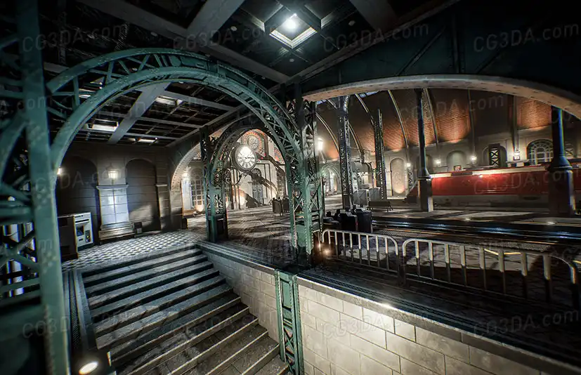维多利亚火车站-Victorian Train Station and Railroad Modular Set