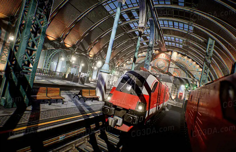 维多利亚火车站-Victorian Train Station and Railroad Modular Set