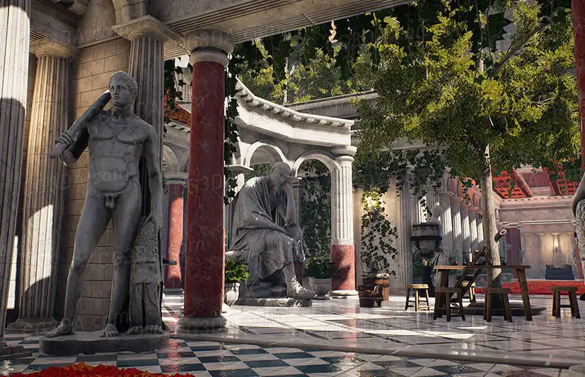罗马宫殿/竞技场和地牢-Roman Palace, Arena & Dungeon - Rome Fantasy Modular Kit
