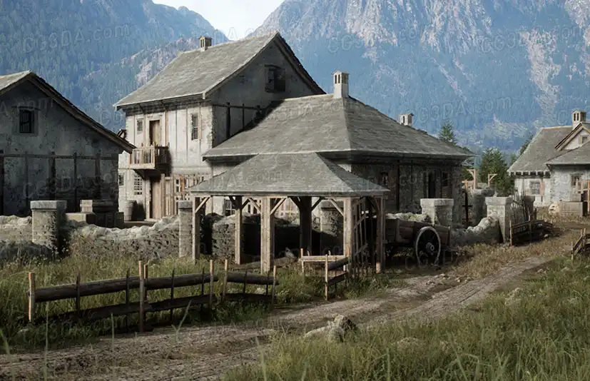 中世纪山林城镇-Mountain Village Environment