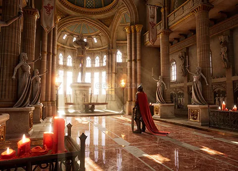 亚瑟王骑士城堡-King Arthur Castle Interior Environment