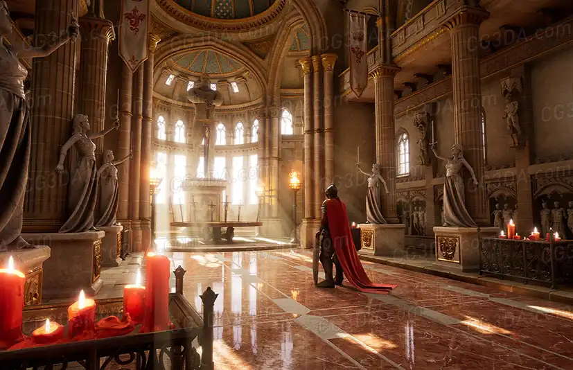 亚瑟王骑士城堡-King Arthur Castle Interior Environment