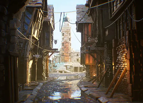 中世纪小镇街道环境-Medieval Town Street Environment Kit