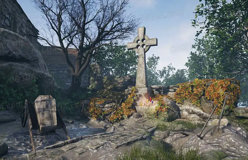教堂墓地陵园-Graveyard and Nature Set