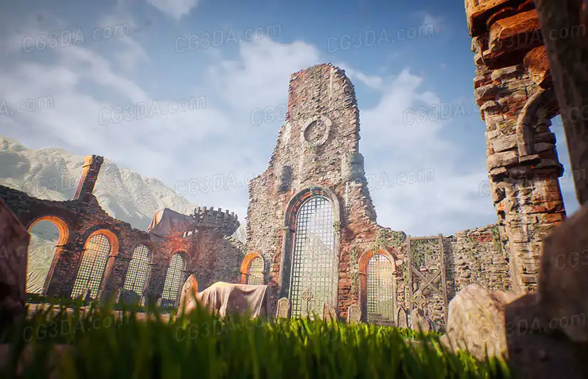 中世纪废弃城堡-Fantasy Medieval Castle Kit