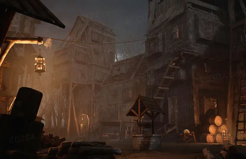黑死病/瘟疫城镇-Dark Medieval Environment Megapack ( Modular with Full Interiors )
