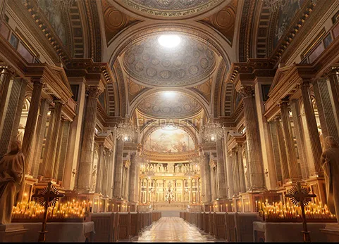 欧式大教堂-Church/ Cathedral Interior Environment