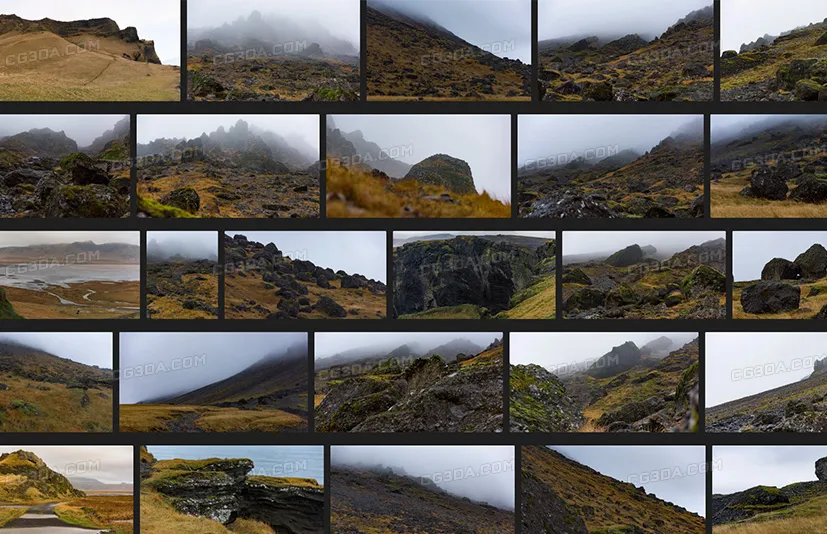 冰岛山脉 - 蒙雾之地-Iceland Mountains - Misty