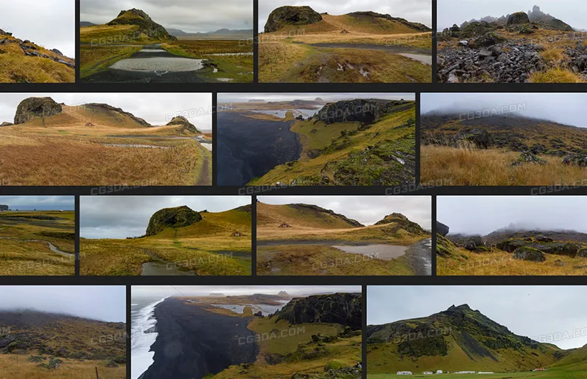 冰岛山脉 - 蒙雾之地-Iceland Mountains - Misty