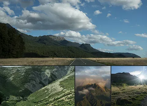 新西兰山区-绿色山脉-New Zealand Mountains - Green