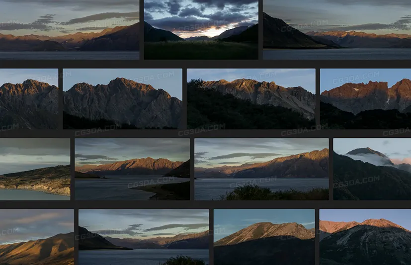 新西兰山区-戏剧性黄昏光照-New Zealand Mountains - Magic Hour