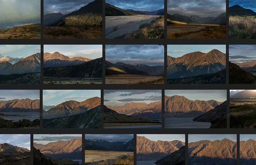 新西兰山区-戏剧性黄昏光照-New Zealand Mountains - Magic Hour