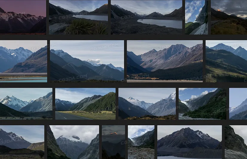 新西兰山区-雪山-New Zealand Mountains - Snowy