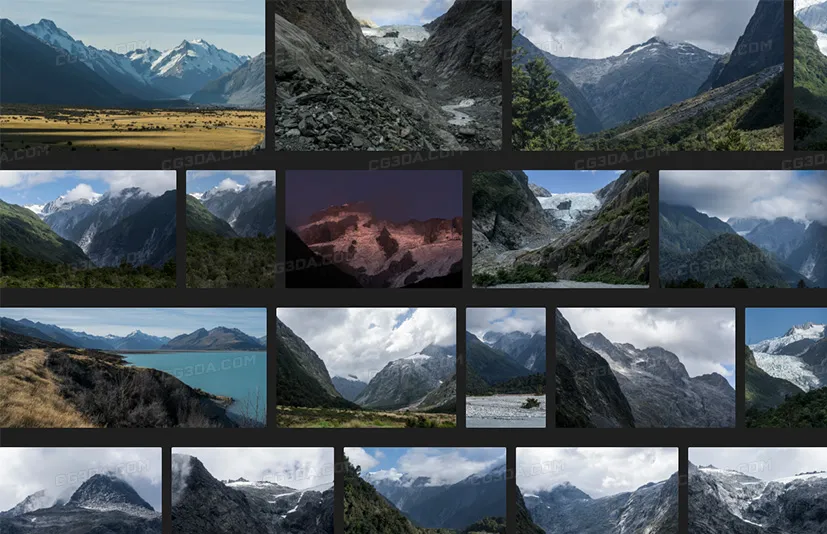 新西兰山区-雪山-New Zealand Mountains - Snowy