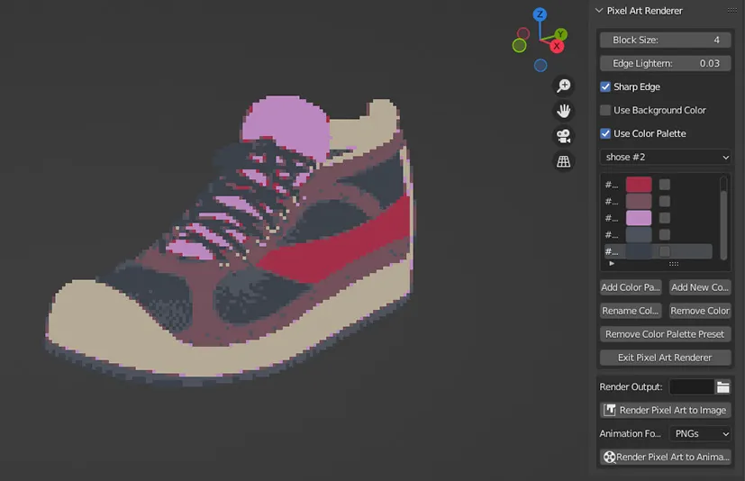 Blender二维像素化渲染插件 Pixel Art Renderer V1.10