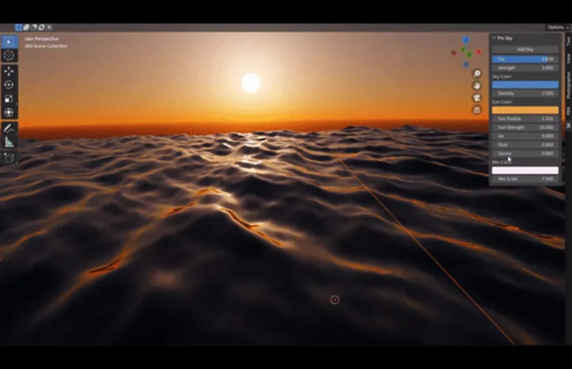 Blender创建逼真天空插件 - Pro Sky Addon for Blender v1.0