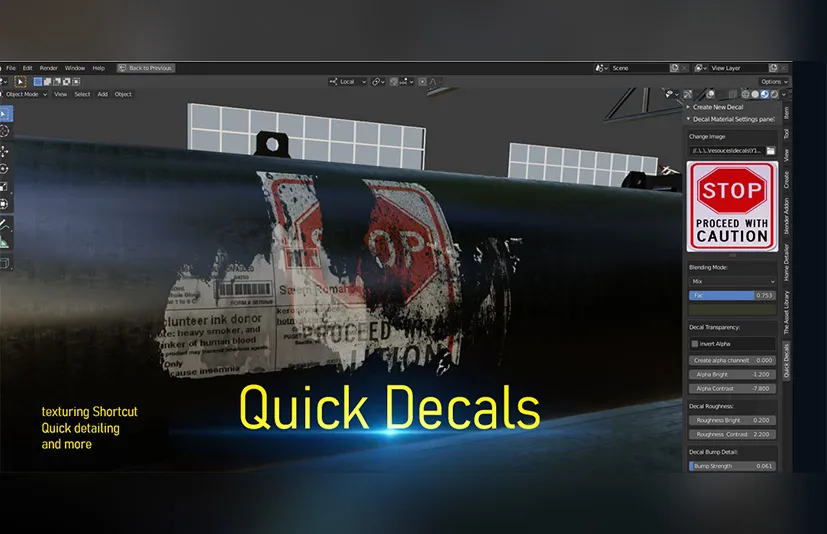 Blender快速贴花插件 - Quick decals v2.1.0