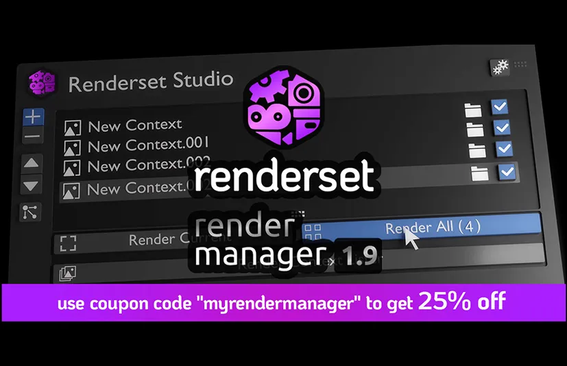 Blender批量渲染设置储存管理插件 Render Manager Addon Renderset pro v2.0.1