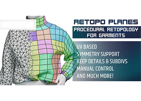 Blender衣服布料创建工具 - Retopo Planes v1.2
