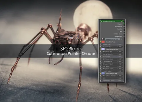 Blender导入Painter材质着色器插件 - Sp2Blend: Substance Painter Shader v1.1
