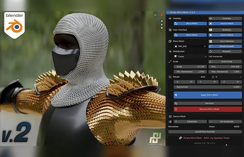 Blender网格模型生成插件 - Simply Micro Mesh v3.4.3