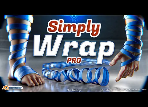 Blender绳子绸缎多边形缠绕插件 - Simply Wrap Pro v1.5.2