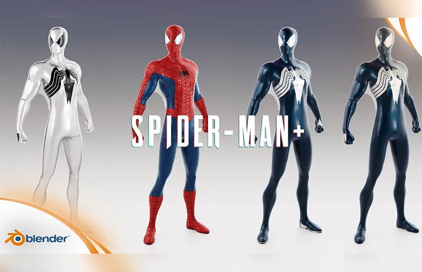 Blender蜘蛛侠模型 - Spider-Man+ Blender Rig