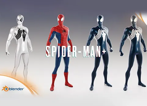 Blender蜘蛛侠模型 - Spider-Man+ Blender Rig