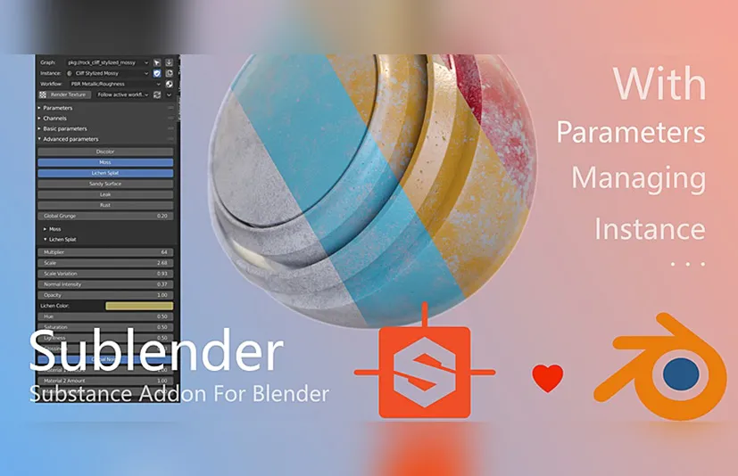 Blender与Subtance桥接联动实时更新插件 Sublender - Substance for Blender v2.0.3