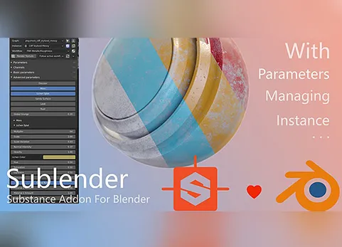 Blender与Subtance桥接联动实时更新插件 Sublender - Substance for Blender v2.0.3