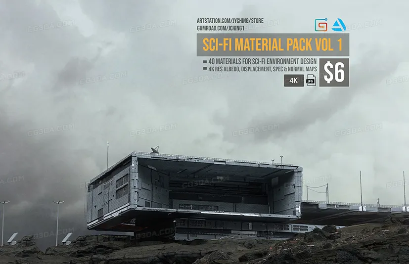 40组科技风格金属凹凸贴图-40 Sci-Fi Materials for Environment Design